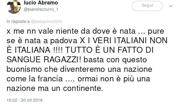 Dai, basta con questo buonismo! (via, dove un autentico italiano vero™ contesta la patavinitas di Paola Egonu, già vice-campione del mondo di Pallavolo ai recenti mondiali